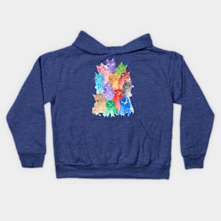 Cute Colourful Cats and Kittens painting Kids Hoodie